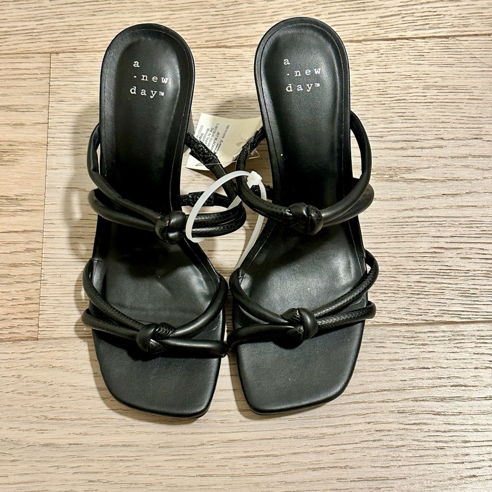 A New Day Black Strappy Heels